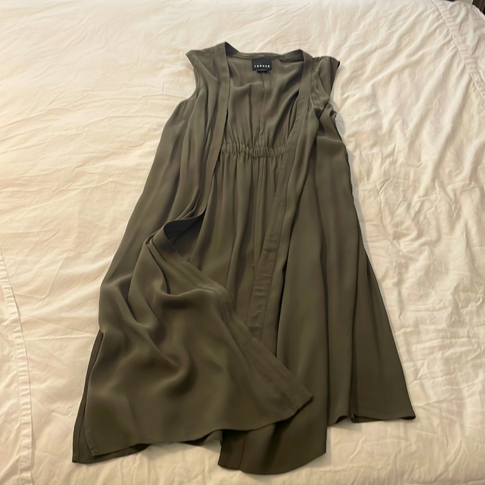 Trouve- Vest- Olive Green- Linen Material- Size Small